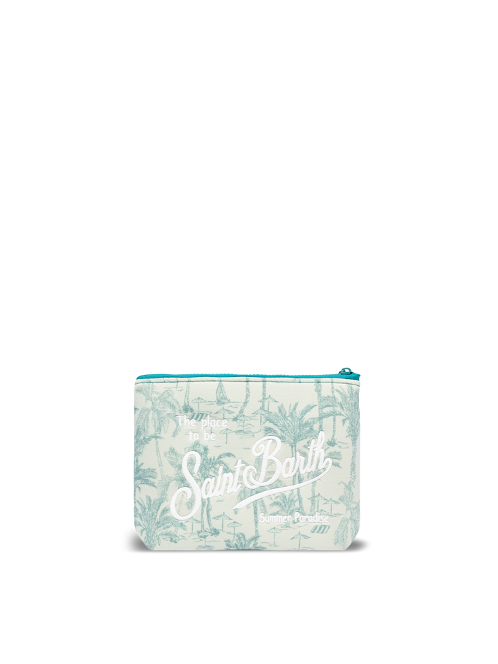 Pochette Aline in lurex con stampa toile de jouy
