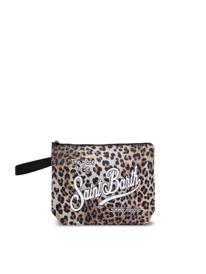 Pochette Aline L in scuba con stampa animalier