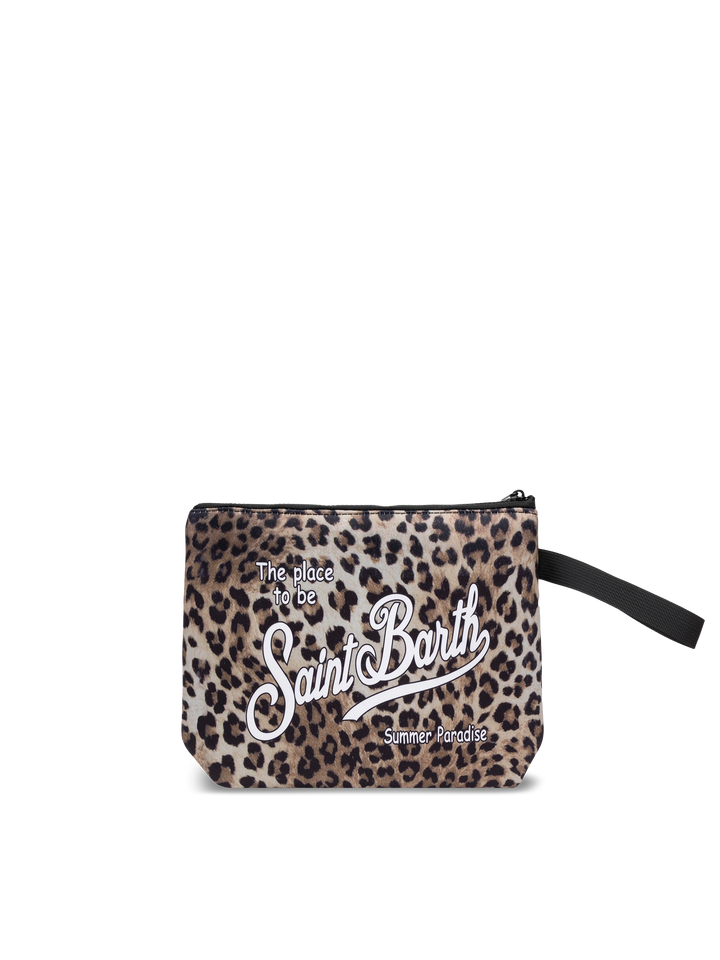 Pochette Aline L in scuba con stampa animalier