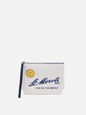 Aline en feutre blanc cassé pochette avec broderie St. Moritz | Special edition 