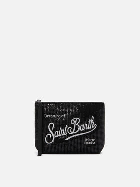 Aline Velvet Pouch with black sequins