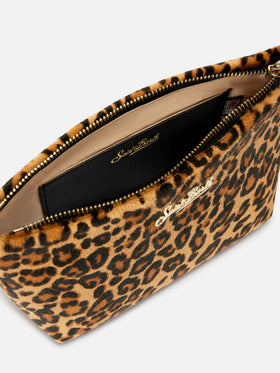 Aline bag in leopard print pony hair with metal logo plaque