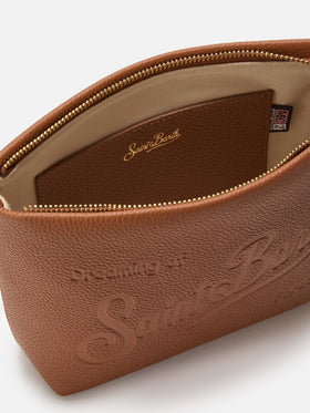 Borsa a spalla Aline Bag in pelle martellata cuoio