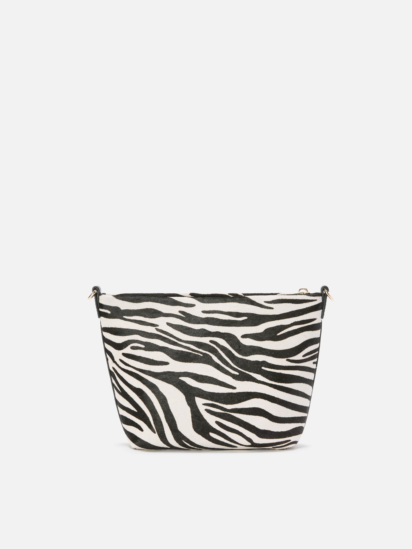 Borsa a spalla Aline Bag in pelle spazzolata e cavallino zebrato