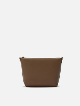 Borsa a spalla Aline Bag in pelle martellata marrone