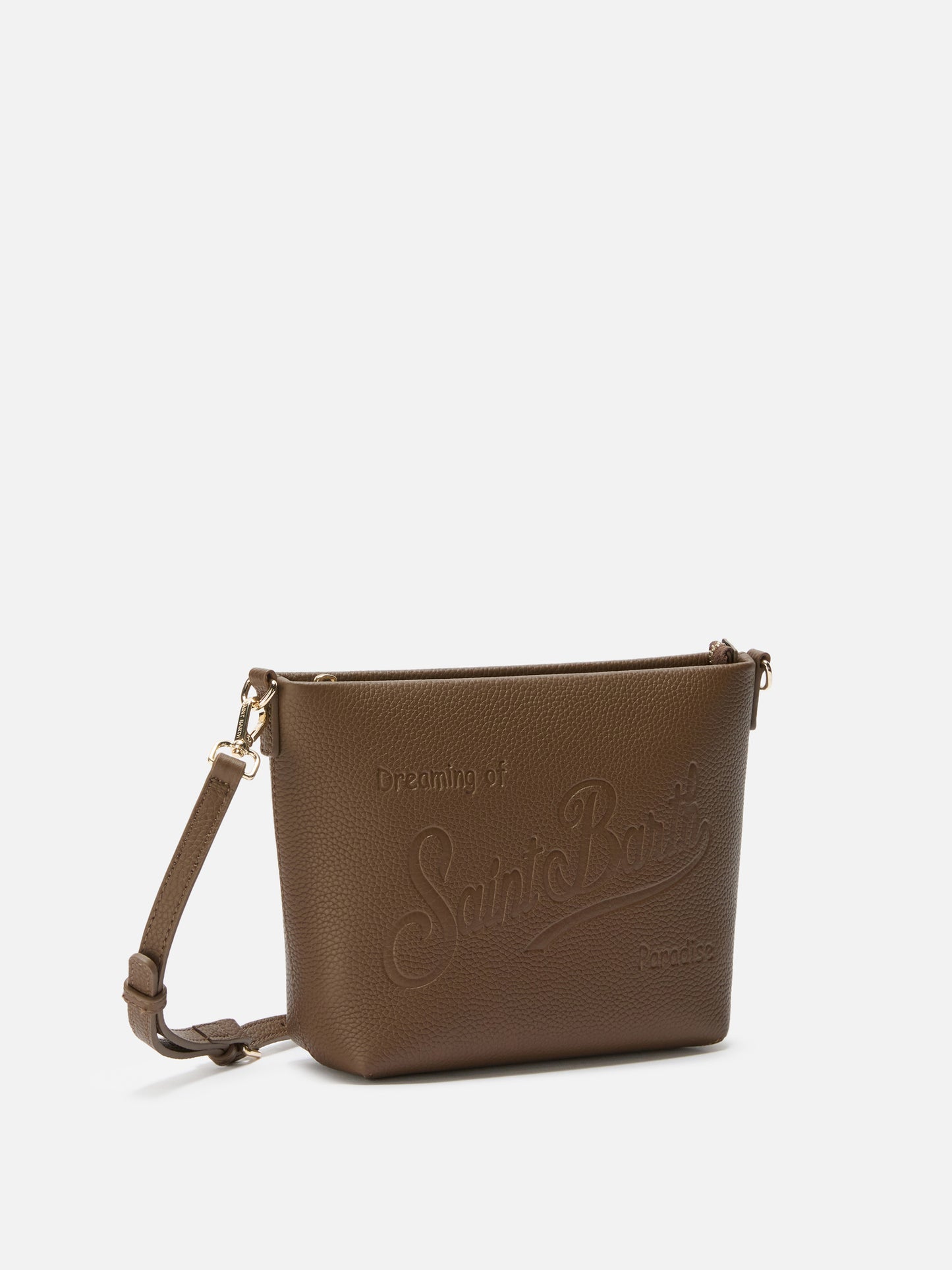 Borsa a spalla Aline Bag in pelle martellata marrone