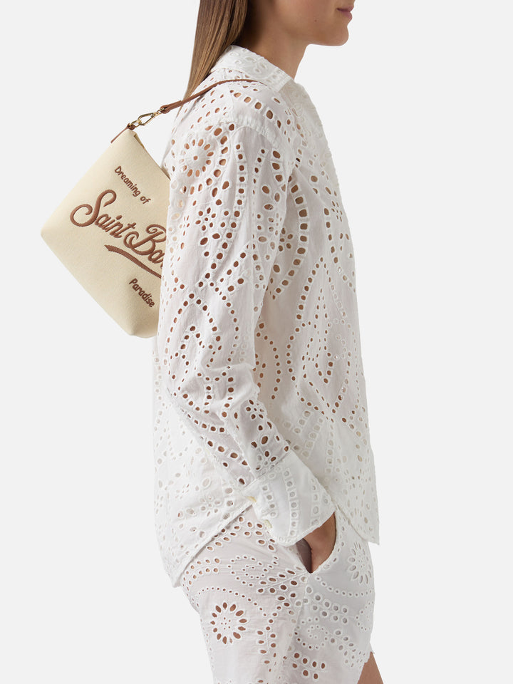 Aline bag in canvas with leather details