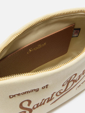 Borsa Aline in canvas con dettagli in pelle