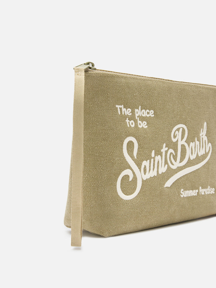 Aline brown canvas pouch