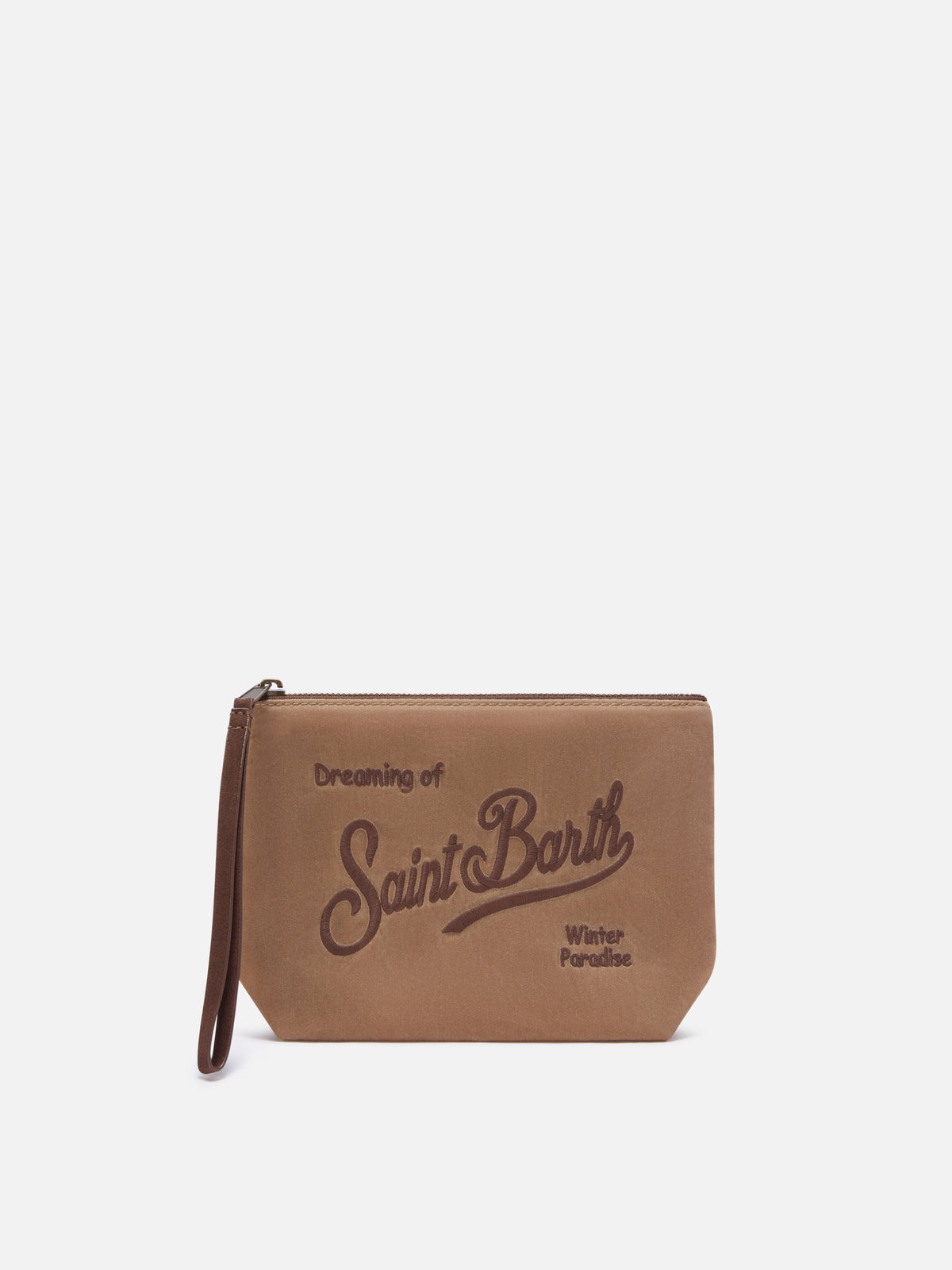 Nut Aline waxed pochette with logo embroidery