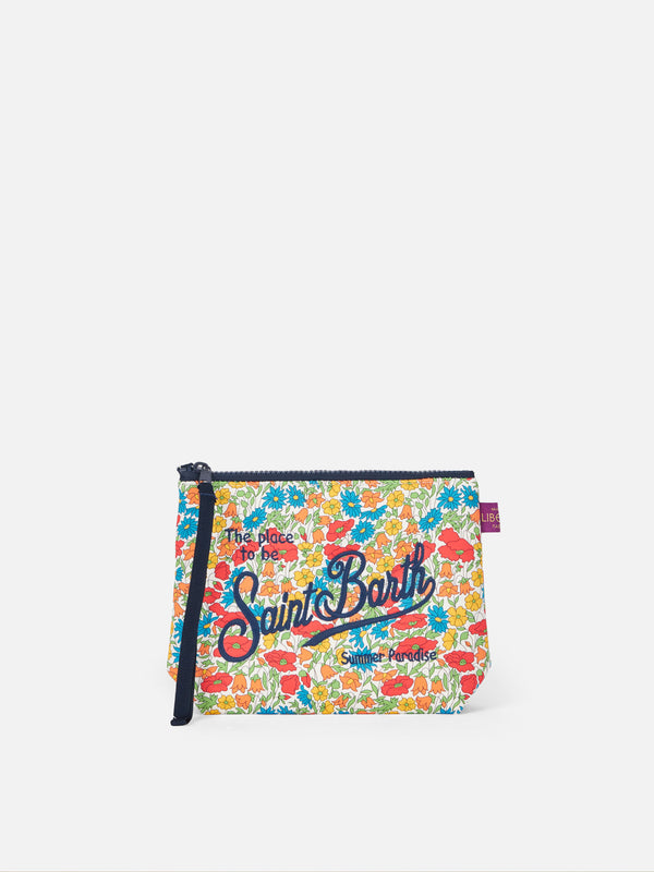 Pochette scuba Aline con stampa Poppy &amp; Daisy | REALIZZATA CON TESSUTO LIBERTY