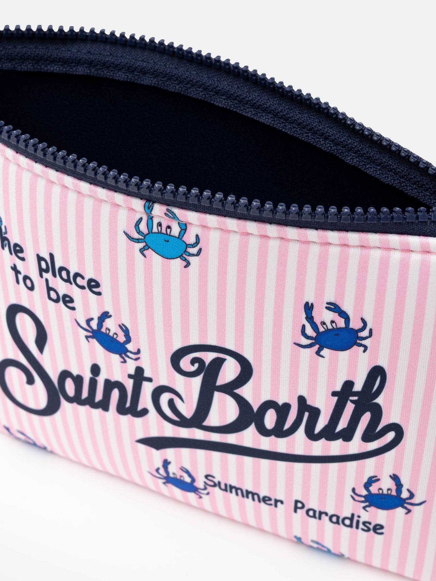 Pochette Aline in scuba con stampa granchi