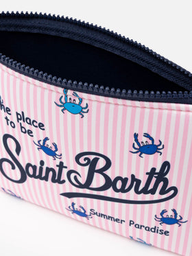 Pochette Aline in scuba con stampa granchi