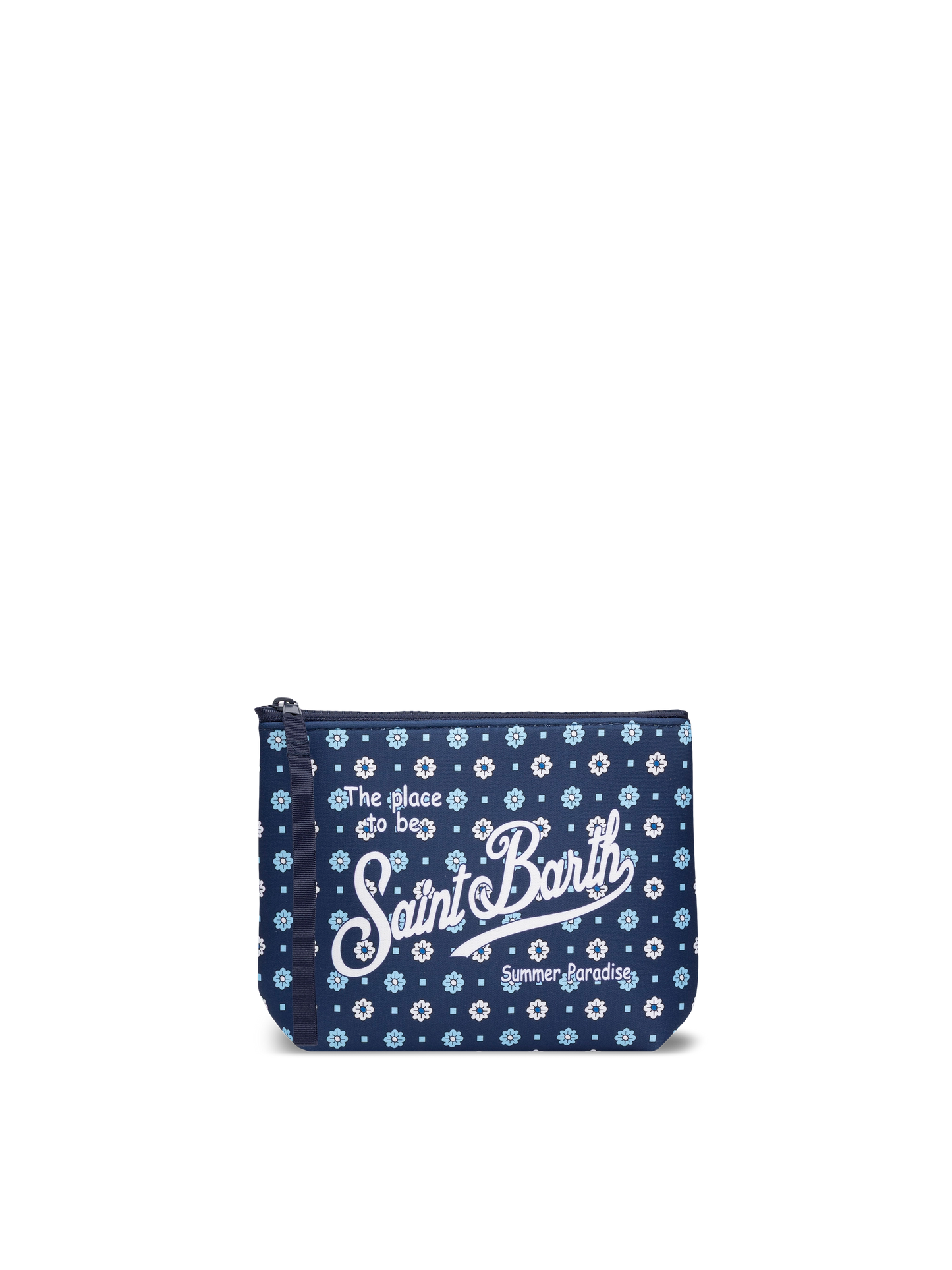 Pochette Aline in scuba con stampa micro cravatta