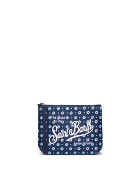 Pochette Aline in scuba con stampa micro cravatta