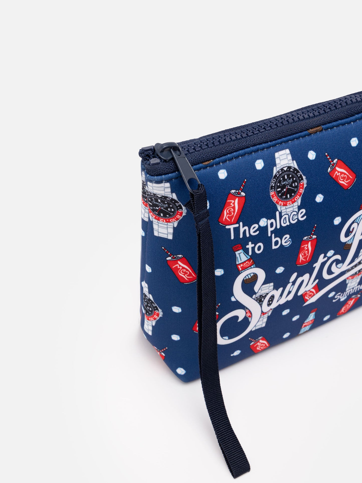 Aline scuba pochette with watches and cola print - MC2 Saint Barth