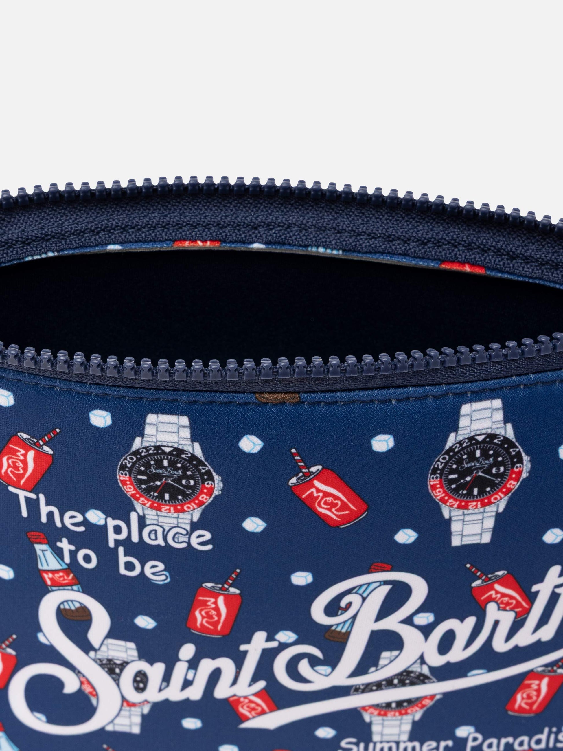 Aline scuba pochette with watches and cola print - MC2 Saint Barth