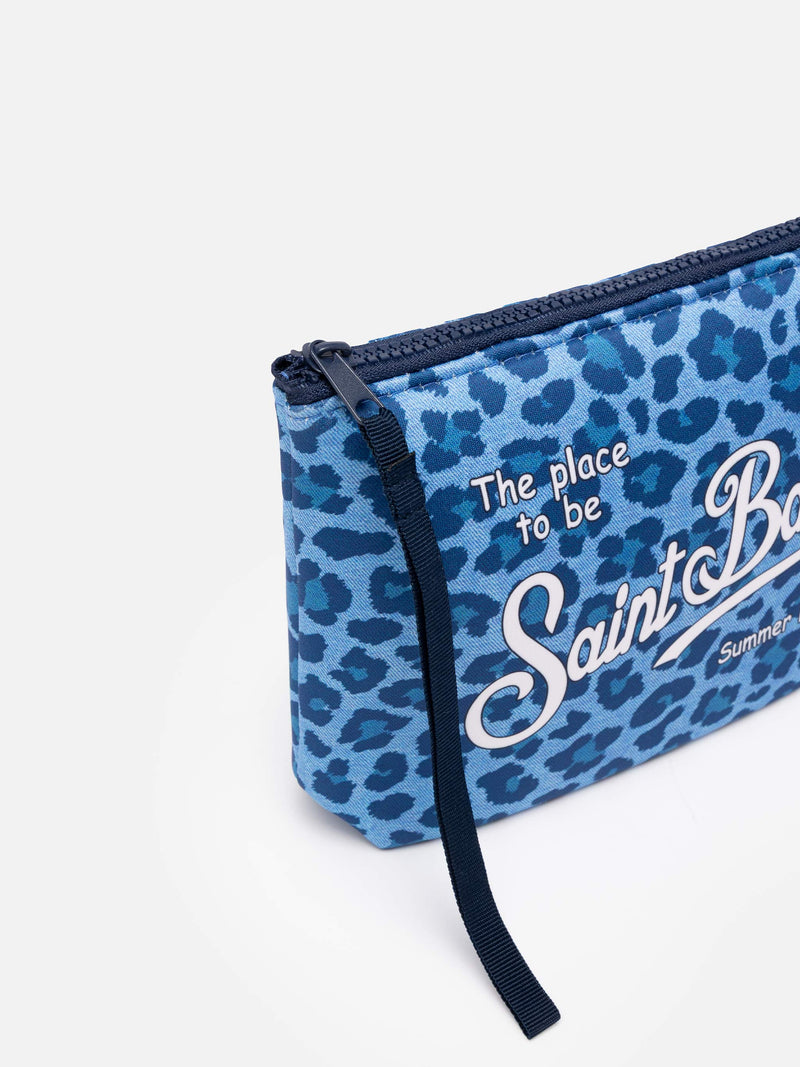 Pochette Aline in scuba con stampa animalier 