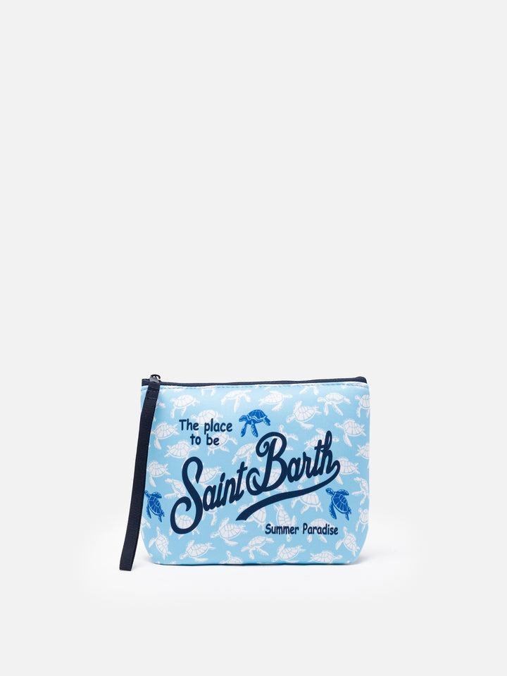 Aline scuba pochette with turtles print - MC2 Saint Barth