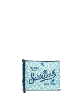 Aline scuba pochette with seahorses print