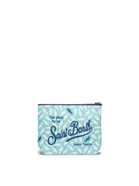Aline scuba pochette with seahorses print