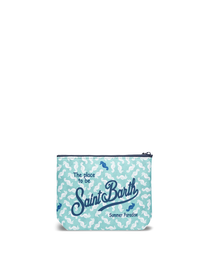 Pochette Aline in scuba con stampa cavallucci marini