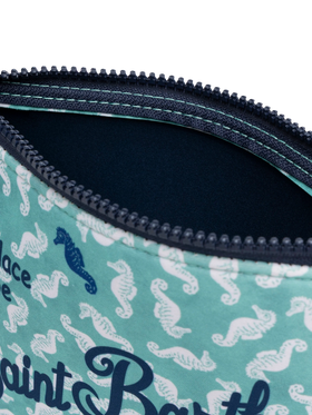 Aline scuba pochette with seahorses print