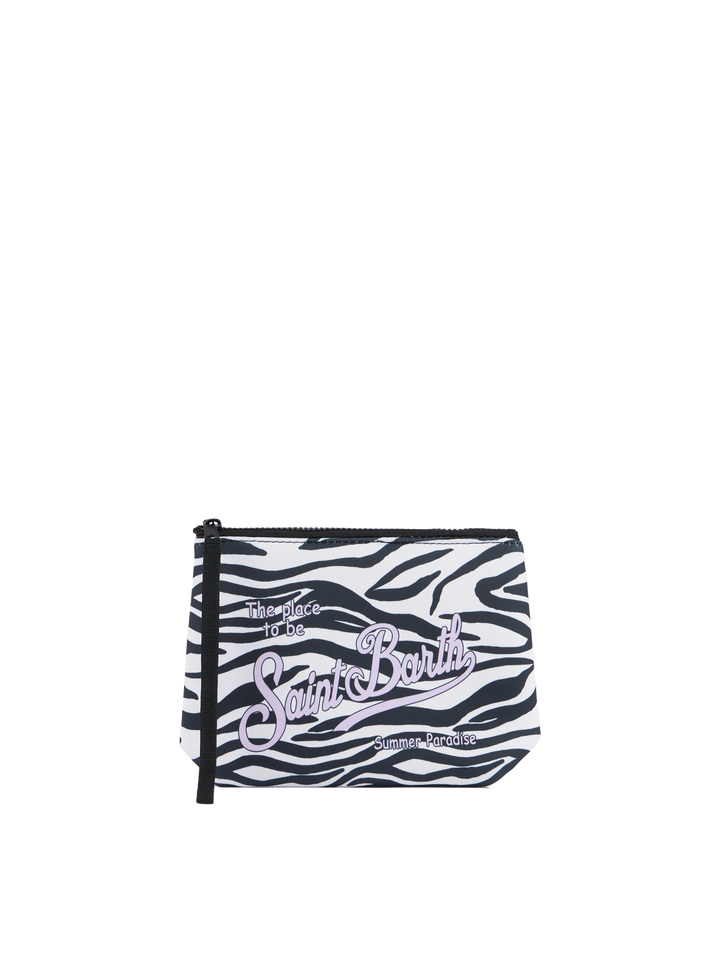 Aline scuba pochette with zebra print - MC2 Saint Barth