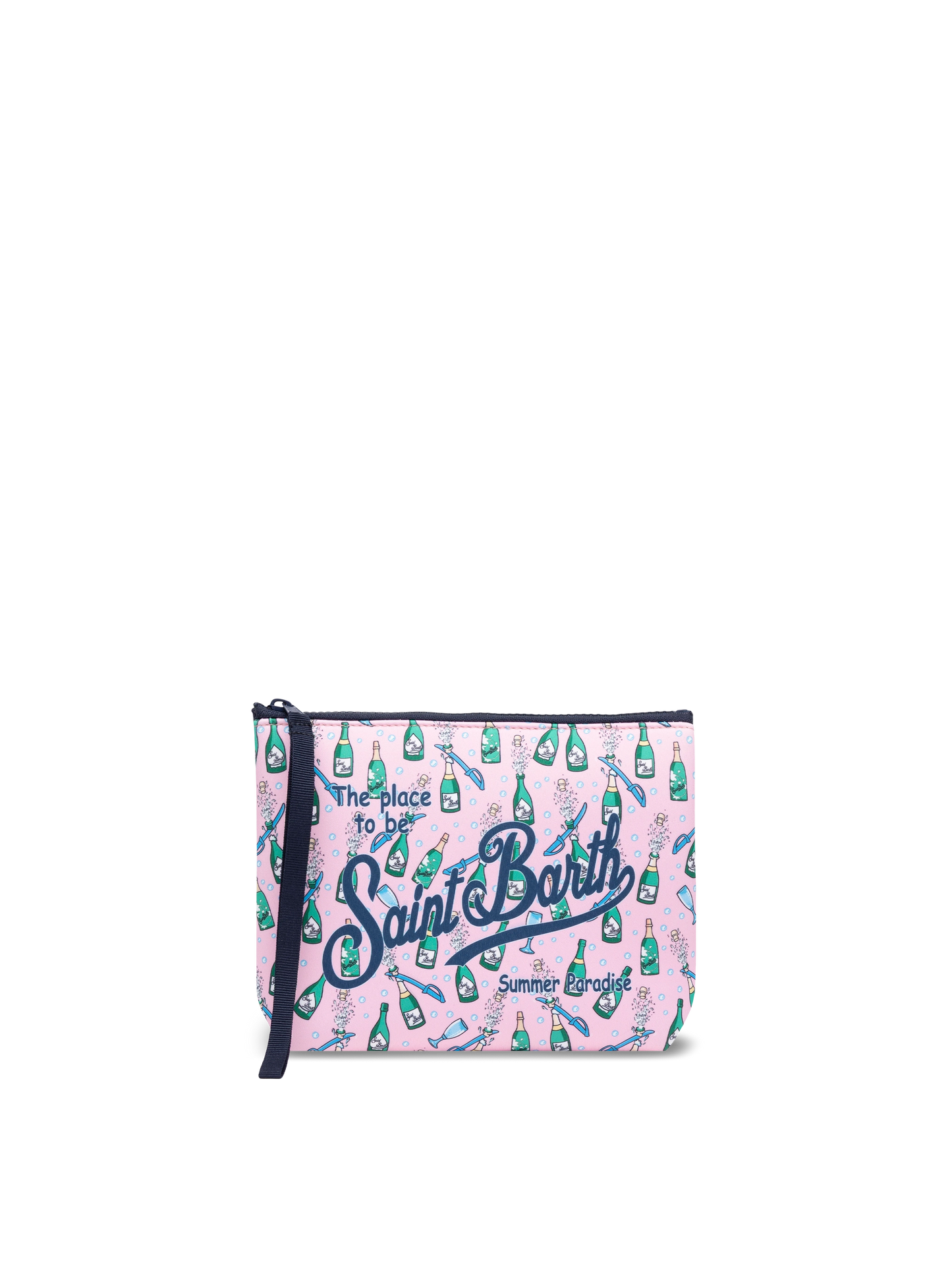 Aline scuba pochette with bollicine bottles print - MC2 Saint Barth