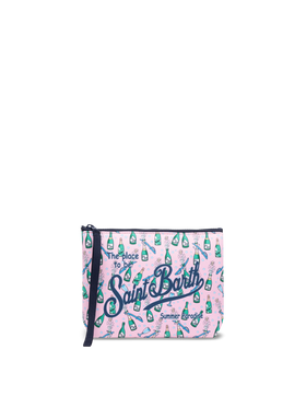 Aline scuba pochette with bollicine bottles print - MC2 Saint Barth