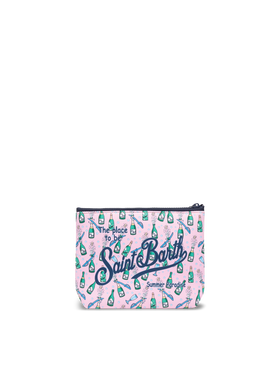 Aline scuba pochette with bollicine bottles print - MC2 Saint Barth