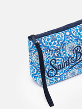 Aline scuba pochette with Sicily tile  print