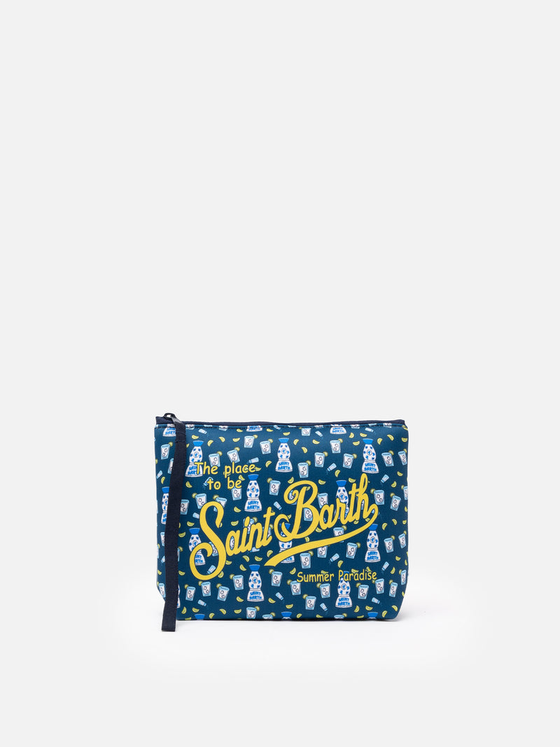 Aline Scuba-Pochette mit Spirituosen-Print