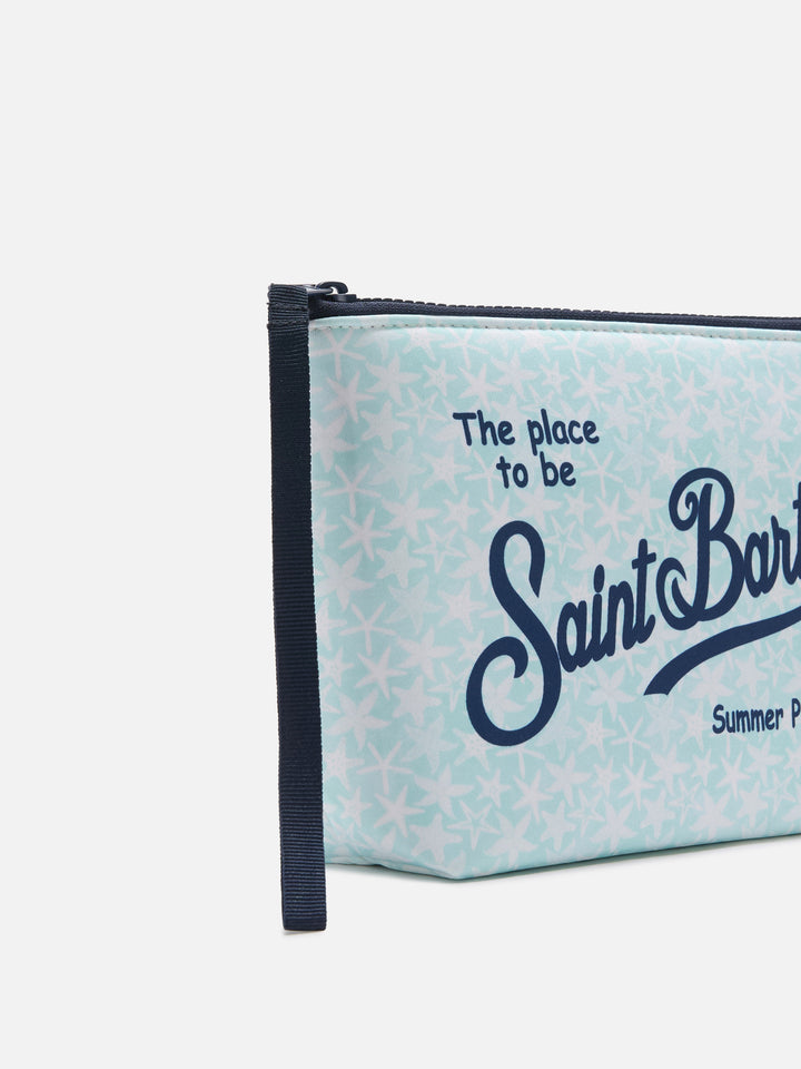 Aline scuba light blue pouch with starfish print