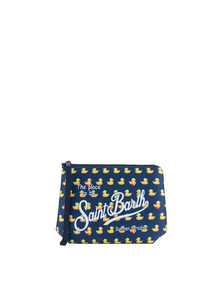 Pochette Aline in scuba con stampa paperelle