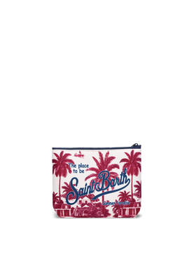 Pochette Aline in scuba con stampa toile de jouy | AI CO-CREATED DESIGN BY RICKDICK - POWERED BY RED-EYE