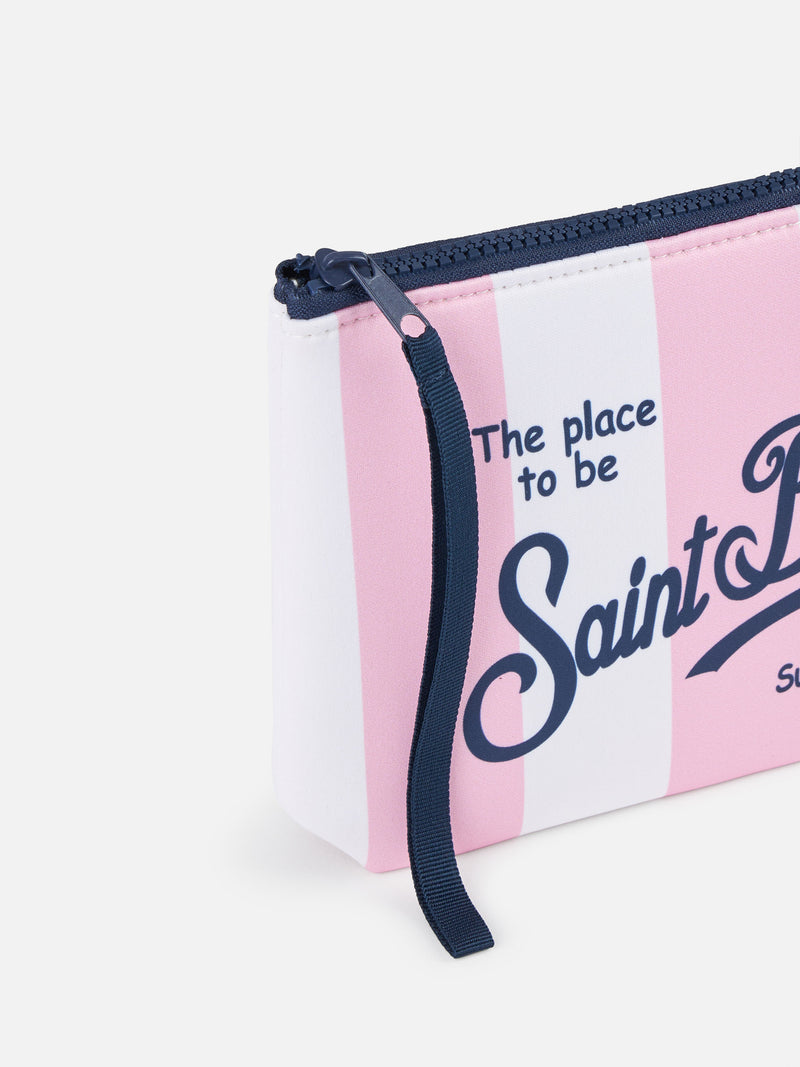 Pochette Aline in scuba a righe rosa