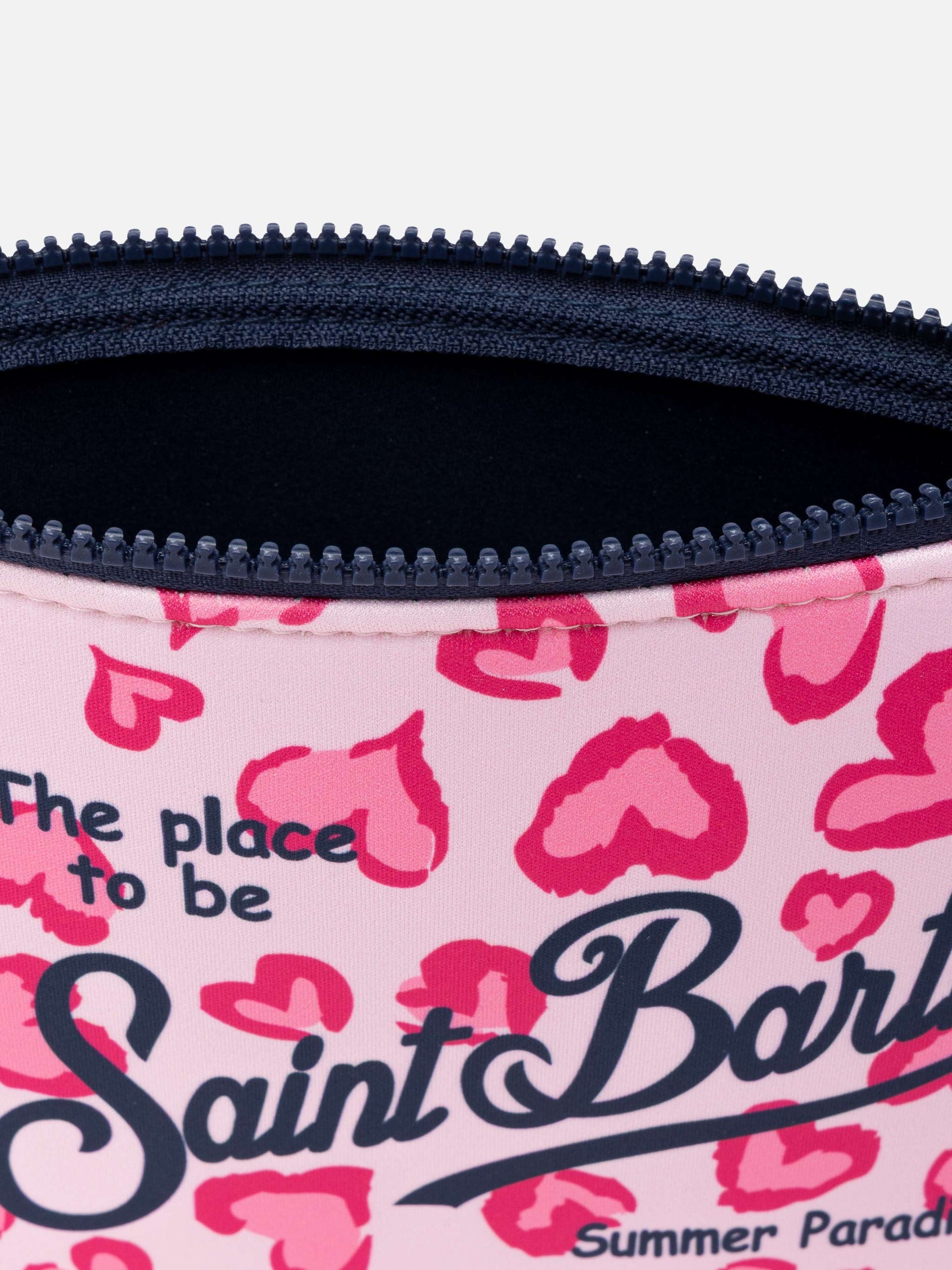 Aline scuba pochette with heart animalier print - MC2 Saint Barth