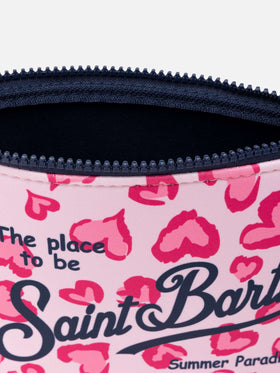 Aline scuba pochette with heart animalier print - MC2 Saint Barth