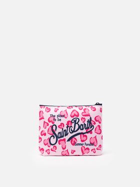 Aline scuba pochette with heart animalier print - MC2 Saint Barth