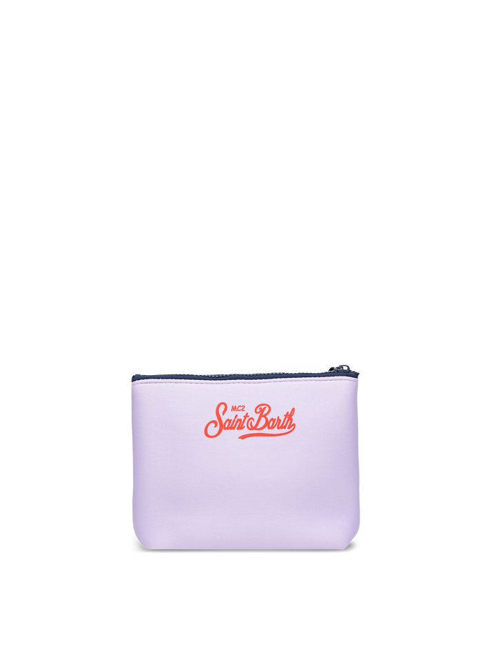 Pochette Aline in scuba con stampa cartolina Saint Tropez
