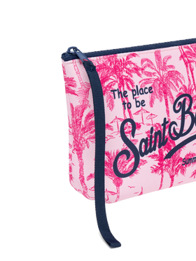 Pochette Aline in scuba con stampa toile de jouy