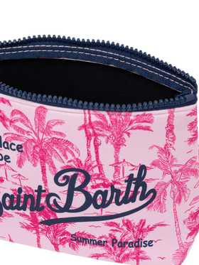 Pochette Aline in scuba con stampa toile de jouy