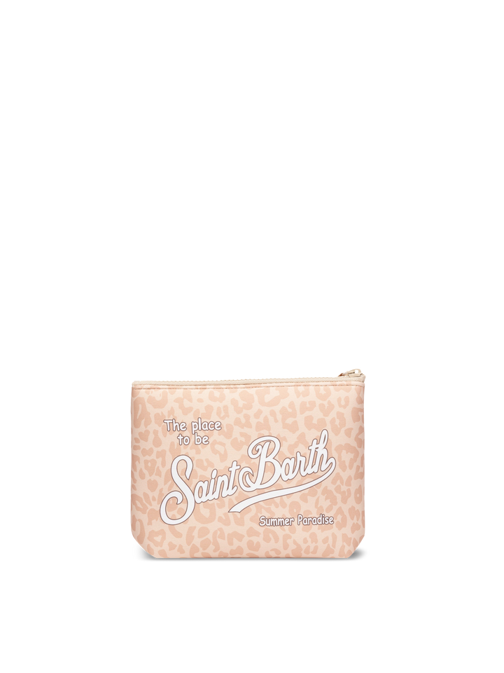 Aline scuba pochette with beige pastel animalier print - MC2 Saint Barth
