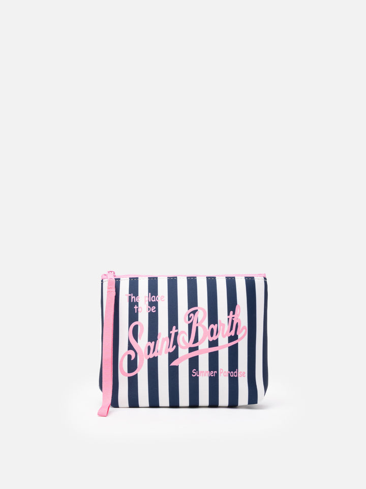 Aline Scuba-Pochette mit Streifendruck