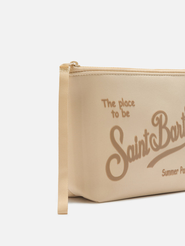 Aline scuba pouch in solid beige