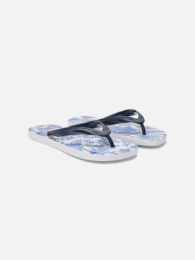 Infradito Alma slip-on in gomma con stampa Toile de Jouy