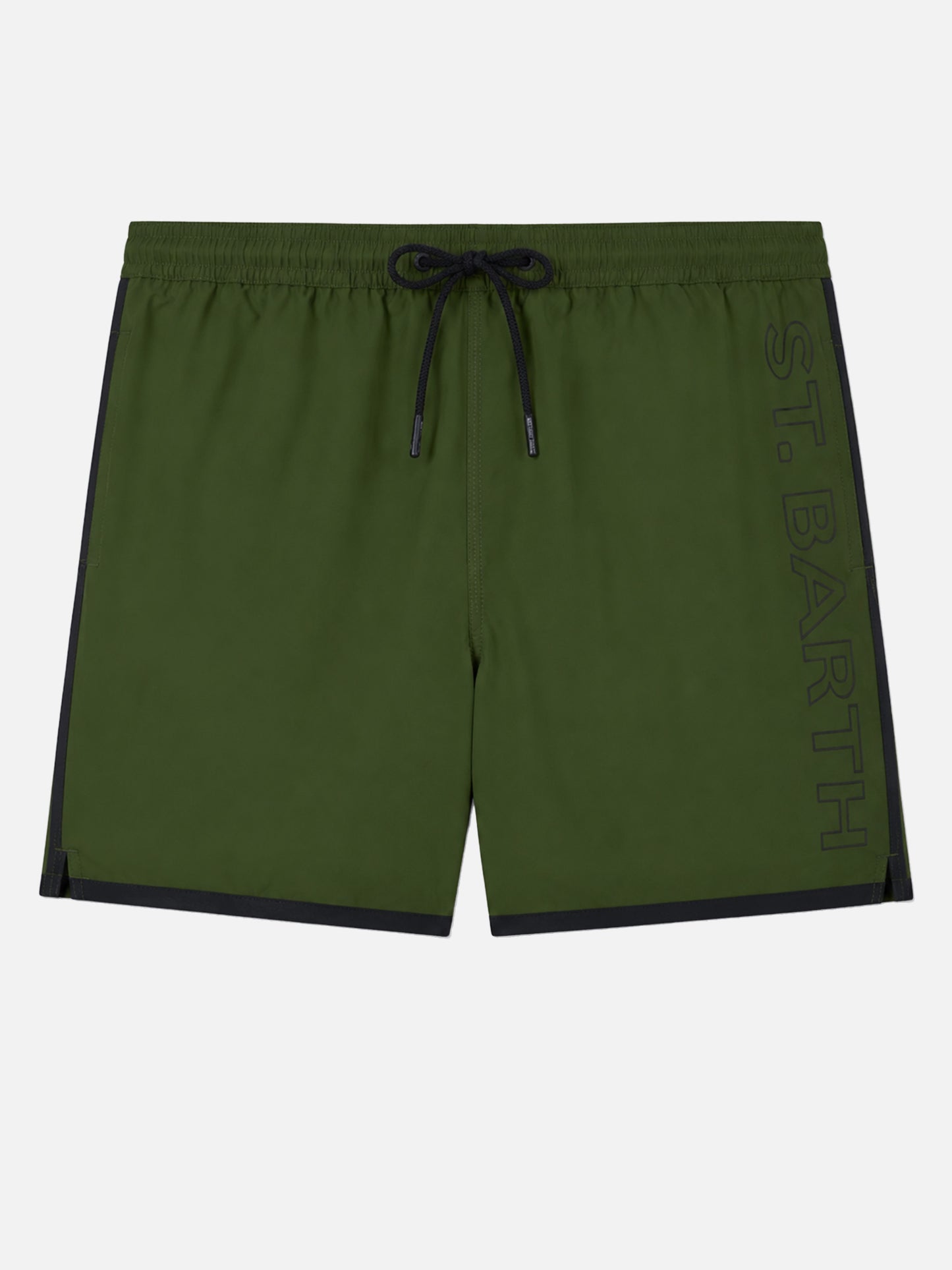 Alphaclub military green technical fabric swim shorts