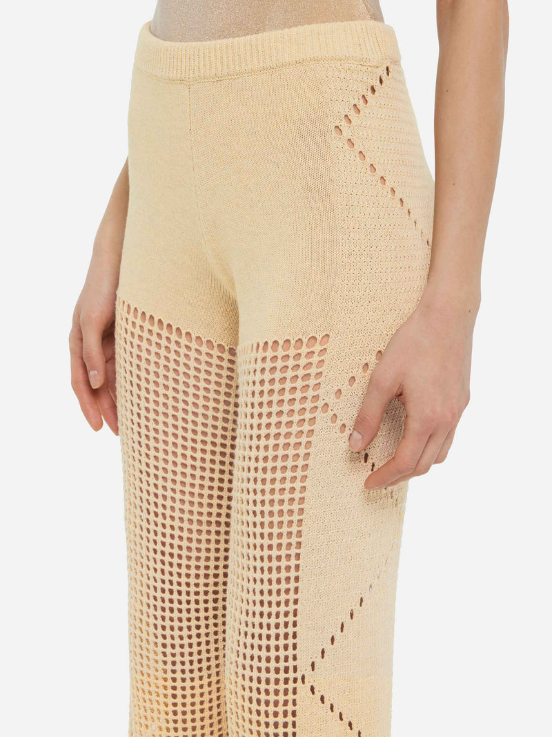 Alva brown crochet flared pants