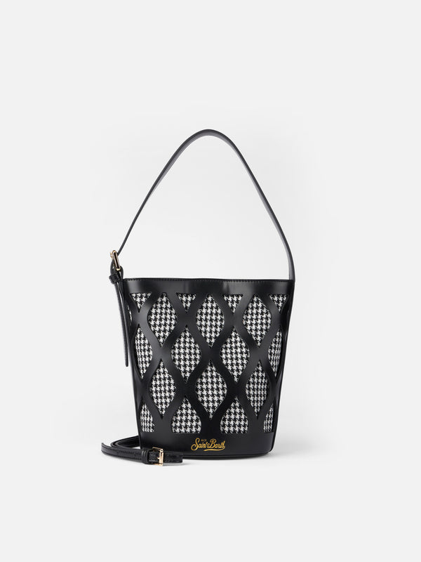 Beuteltasche Alexandra mit Pied-de-Poule-Print